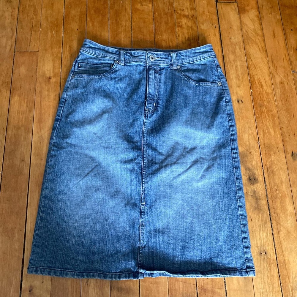Chico's Blue Knee-Length Pencil Skirt